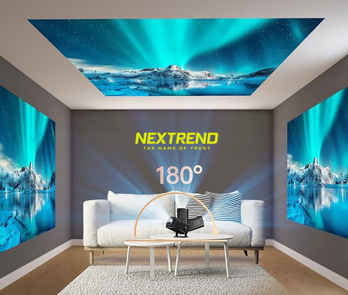 Living room with a large screen displaying a scenic view, featuring the brand 'Nextrend'.
NexTrend UAE Cash on Delivery
