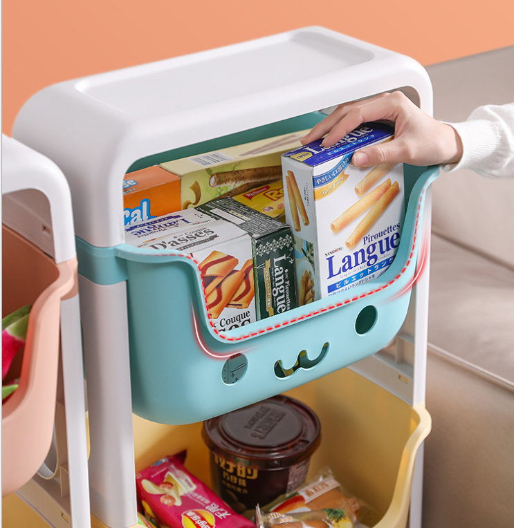 Hand reaching into a small storage shelf filled with snacks and products. NexTrend UAE Cash on Delivery