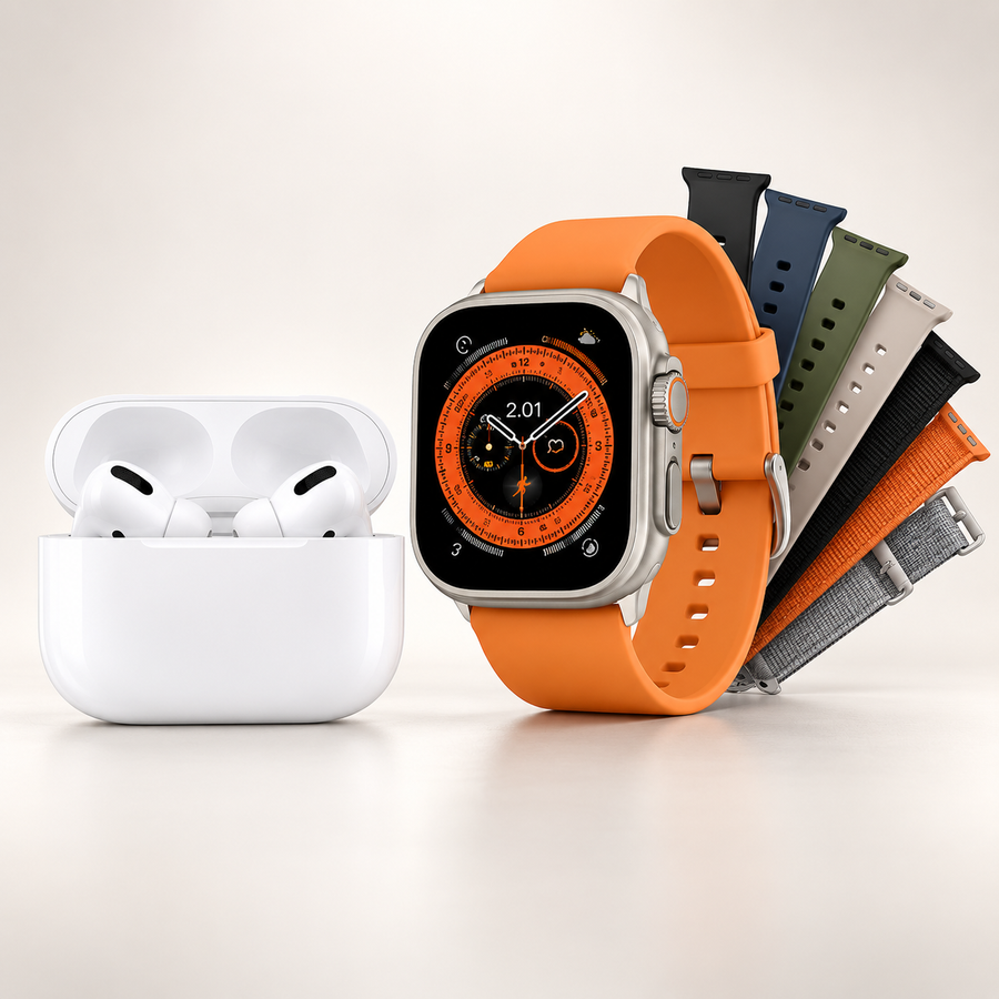 Orenza Pro 2 wireless earbuds and Ultra smartwatch combo with interchangeable straps