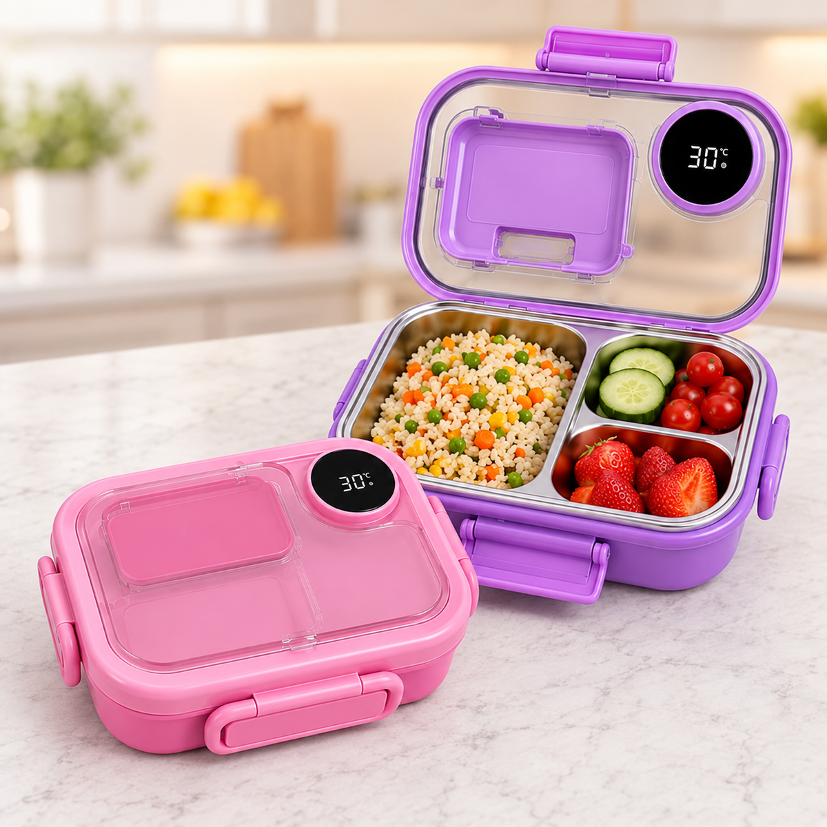 Smart digital temperature lunch box 800ml open and closed